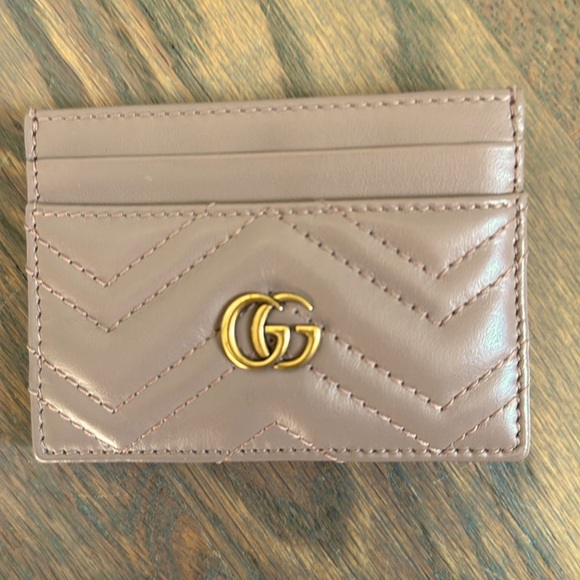 Gucci GG Marmont card case in porcel rose - Picture 1 of 8